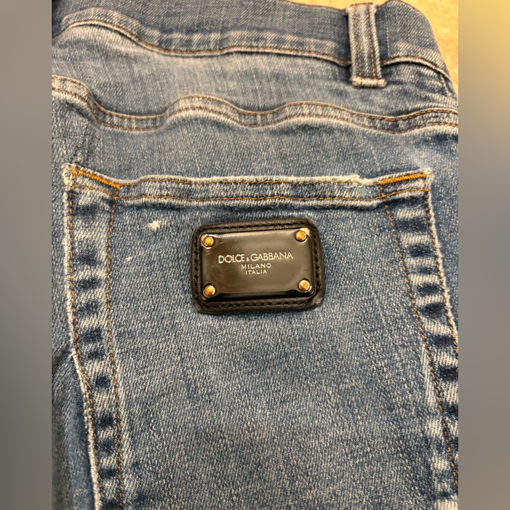 Dolce & Gabbana Logo Plaque Distressed Skinny Jeans Size 46  US Size 10 - Picture 2 of 16
